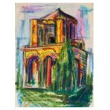 Robert Falk Russian Modernist Pastel on Paper