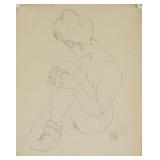 Egon Schiele Austrian Expressionist Ink Paper 1914