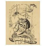 Salvador Dali Spanish Surrealist Ink on Paper