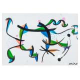 Joan Miro Spanish Surrealist Mixed Media on Paper