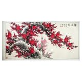 Chinese Watercolor Plum Flower Signed by Artist