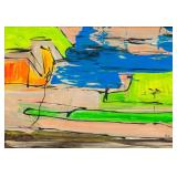 American Modernist Oil on Canvas Signed Illegibly