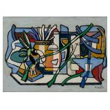 Fernand Leger French Cubist Oil Cardboard Still 52