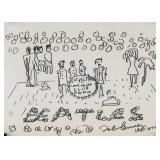 John Lennon British Pop Pencil on Paper "1962"