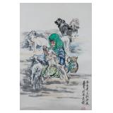 Huang Zhou 1925-1997 Chinese Watercolor Scroll