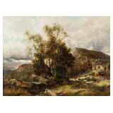 James Poole British XIV Oil on Canvas Landscape