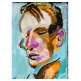 British Expressionist Oil Tempera Signed Illegibly