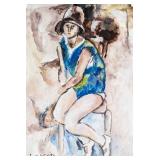 Jules Pascin French Expressionist Gouache on Paper