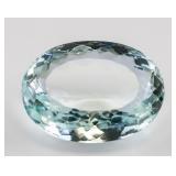 64.25Ct Oval Cut Bluish-Green Aquamarine Gemstone
