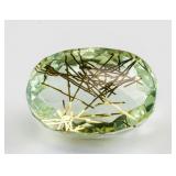 89.15 Ct Oval Checker Rutilated Quartz Gemstone