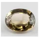 11.70 Ct Oval Cut Yellow Sapphire Gemstone