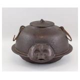 Japanese Nanbu Iron Cast Raccoon Dog Pot