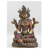 Chinese Ming Style Gilt Bronze Six-Arm Guanyin