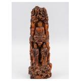 Chinese Rosewood Carved Buddha Boulder