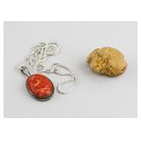 Chinese Lacquer Wood Pendant and Toad Netsuke