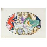 Gerda Wegener Danish Art Deco Watercolor on Paper