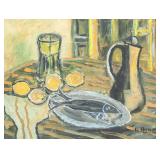 Georges Braque French Cubist Oil on Canvas Still