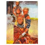 Ben Enwonwu Nigerian Modernist Oil/Canvas "1971"