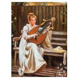 Framed Oil on Panel Portrait Instrumentalist