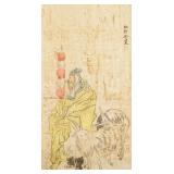 Jin Nong 1687-1764 Chinese Watercolor Scroll