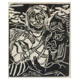 Woodcut Block Print Signed TV Phillips 14/25 