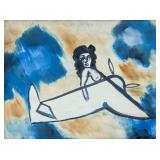 Cesare Maccari Italian Modernist Oil on Canvas