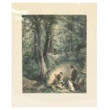 John Cousen (1804-1880, British) Engraving Signed