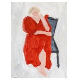 American Modernist Gouache Paper Signed