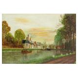 Dutch D Van Haven Oil on Board Riverscene "7934"