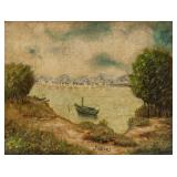 Georges Seurat French Modernist Oil on Board