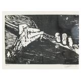 Woodcut Block Print Signed & Dated 
