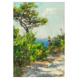 Artist Signed KPM Russian Oil on Paper Landscape