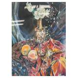 Evan Magar "White Roses" Mixed Media on Paper