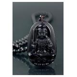 Chinese Black Hardstone Carved Acala Pendant