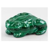 Chinese Malachite Stone Frog Statue