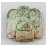 Chinese Archaistic Green Jade Bird Pendant