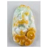 Chinese Green & Russet Jade Pendant
