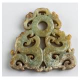 Chinese Han Style Green Jade Dragon Pendant