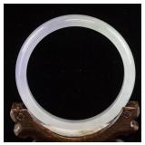 Chinese White and Lavender Jade Carved Bangle