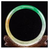 Burma Mixed Tong Jadeite Carved Bangle