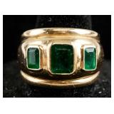 14k Yellow Gold Emerald Ring