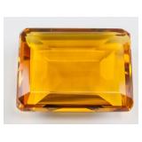 112.70ct Emerald Cut Yellow Citrine Gem GGL COA