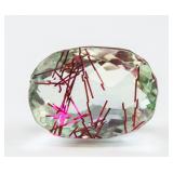 90.55 ct Oval Checker Rutilated Quartz Gem GGL COA