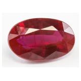 13.75ct Oval Cut Red Ruby Gem GGL Certificate