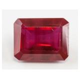 22.55ct Emerald Cut Blood Red Ruby Gem GGL COA