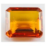 12.75ct Emerald Cut Orange Sapphire Gem GGL COA