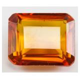 13.00ct Emerald Cut Orange Sapphire Gem GGL COA