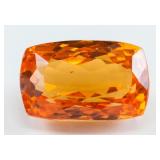14.95ct Cushion Cut Orange Sapphire Gem GGL COA