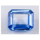6.55ct Emerald Cut Blue Sapphire Gem AGSL COa