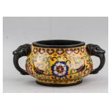 Chinese Bronze Cloisonne Censer with Mark